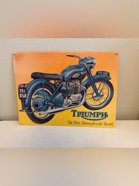 Metal Triumph Motorcycle  Sign-AAA Signs 1993